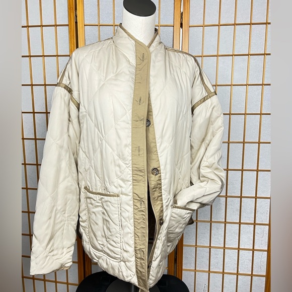 NEW Blank NYC Quilted Reversible Floral Jacket Women's Cream Pink Size XL - Picture 5 of 13